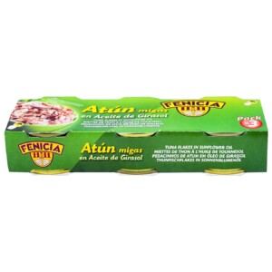 Migas de Atún en aceite de Girasol Fenicia 3ud 240g