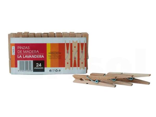 Pinzas de Madera La Lavandera 24ud