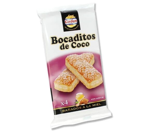 Bocaditos de Coco Bañados a la Miel Codan 4ud 140g