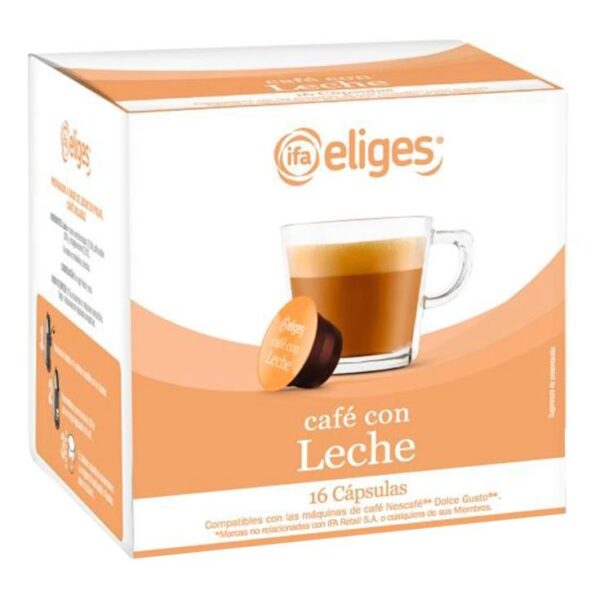 Cápsulas Café con Leche ifa (Compatible con Dolce Gusto) 16 uds