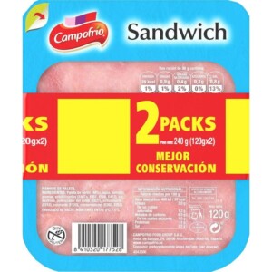 Fiambre Sandwich Lonchas Campofrio 2x120g