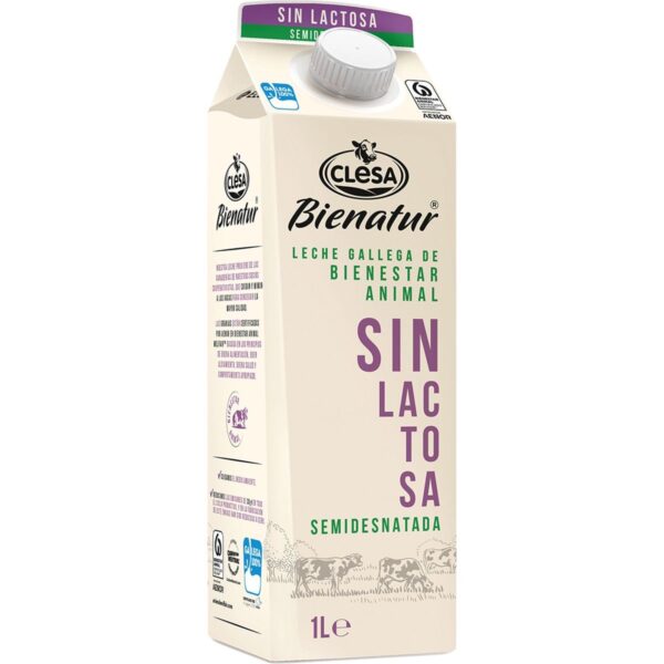 Leche Clesa Sin Lactosa Semidesnatada Clesa Brik 1L