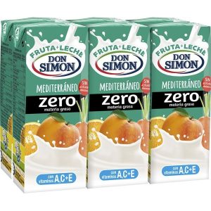 Zumo Fruta y Leche Mediterraneo Zero Don Simon 6x200ml