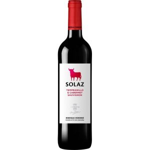 Vino Tinto Tempranillo Cabernet Sauvignon Solaz Botella 75cl