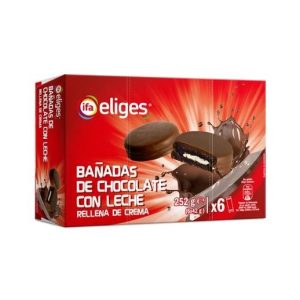 Galletas Rellenas Leche y Bañadas Chocolate ifa 250g