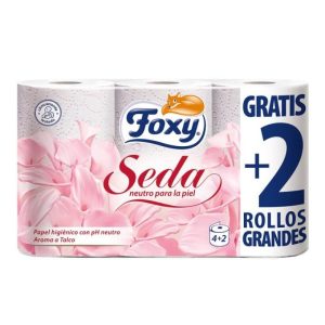 Papel Higiénico 4 Capas Foxy Seda 4+2 Rollos Gratis