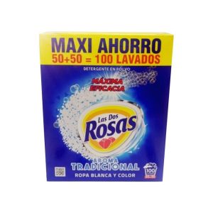 Detergente en Polvo Las 2 Rosas 100 Lavados 5kg