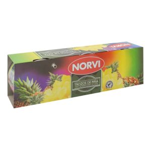 Trozos de Piña En Su Jugo Norvi Pack 3x220g
