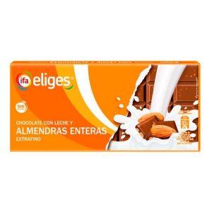 Tableta Chocolate con Leche y Almendras Enteras ifa 150g