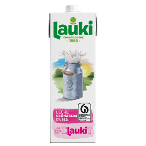 Leche desnatada Lauki brik 1L